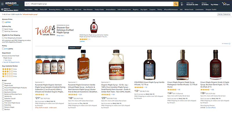 6149e6e0a49774ae135972cd amazon organic results