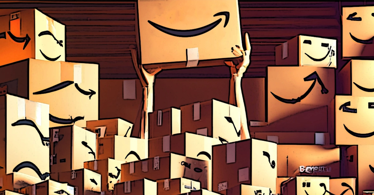 stack of amazon boxes