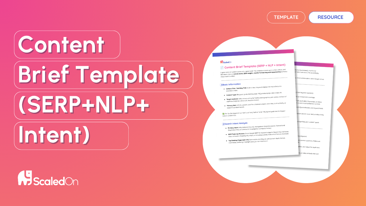 content brief template serp nlp intent