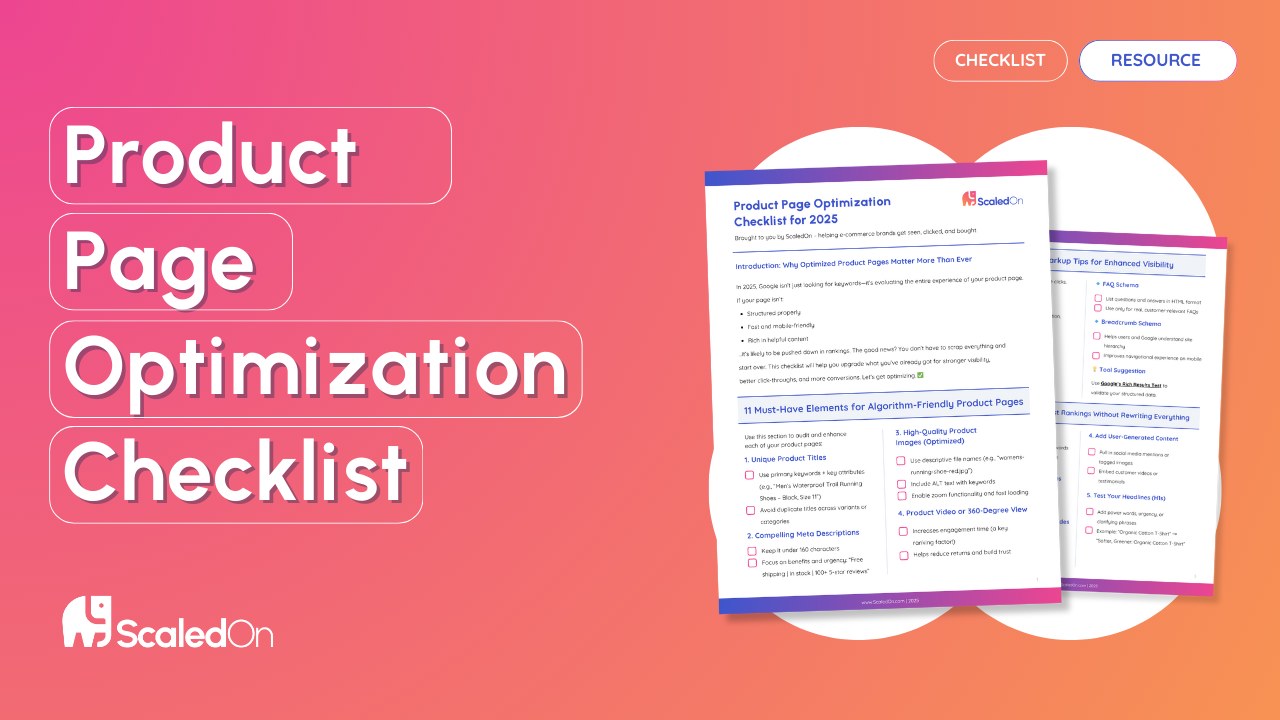 product page optimization checklist
